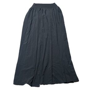 Halara Womens Maxi Skirt Sz Small Black High Slit Built In Briefs Pull On